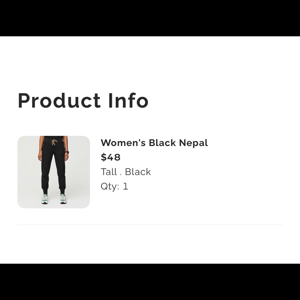 Figs large tall black jogger pants